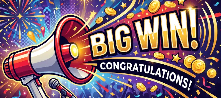 vector of loudspeaker announcing a Big Win