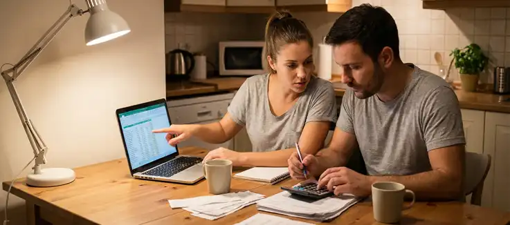 couple reviewing their finances together