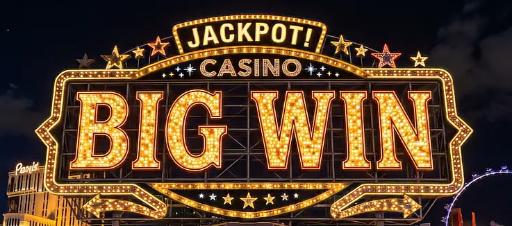 "Big Win" sign in lights