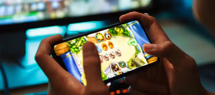 playing on mobile