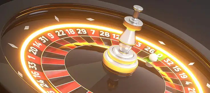 a lit up spinning roulette wheel