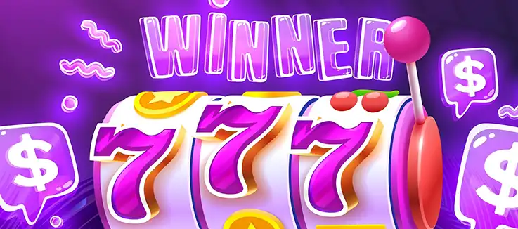 illustration of a casino slot machine with 777 and the word WINNER over the slot